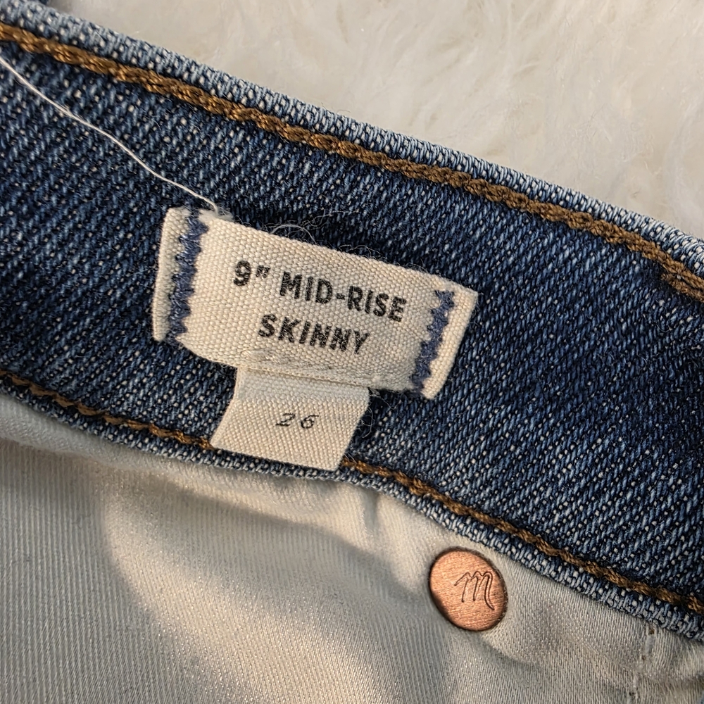 Madewell Midrise 9" Light Blue Skinny Jeans - Picture 6 of 7